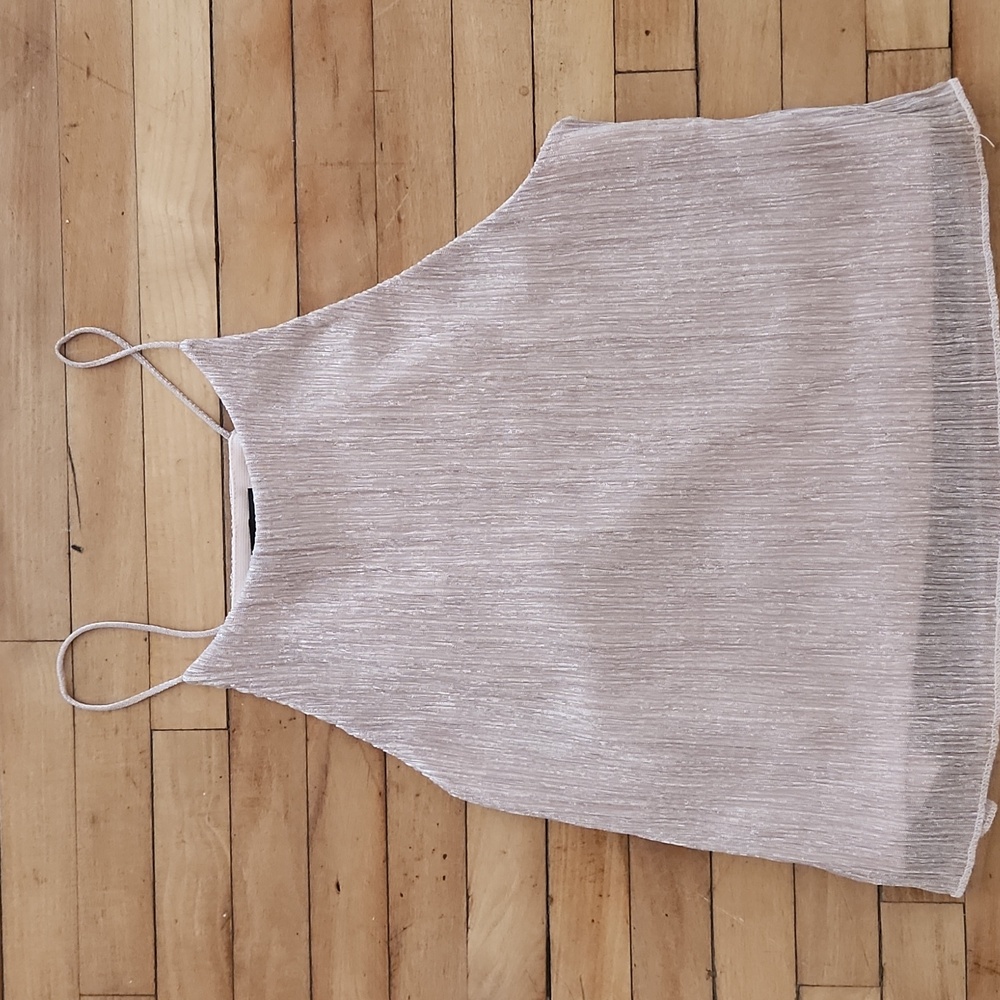 Topshop Metallic Silver Crop Top